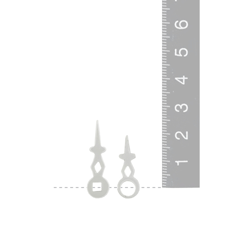 White Plastic Cuckoo Clock Hands With Square Hole (25mm & 20mm) image
