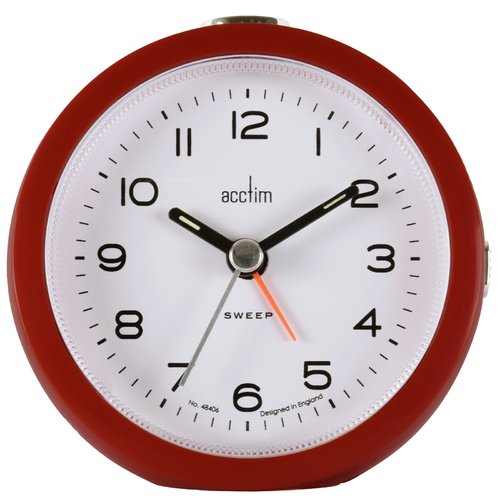 8.6cm Neve Shiraz Red Silent Analogue Alarm Clock By ACCTIM image