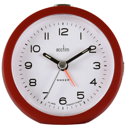 8.6cm Neve Shiraz Red Silent Analogue Alarm Clock By ACCTIM