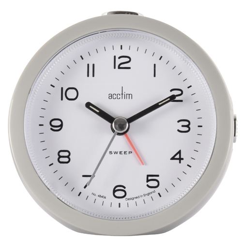 8.6cm Neve Fox Silver Silent Analogue Alarm Clock By ACCTIM