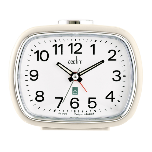 9cm Camille Cream Analogue Alarm Clock By ACCTIM image