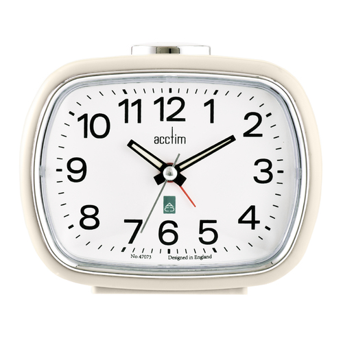 9cm Camille Cream Analogue Alarm Clock By ACCTIM