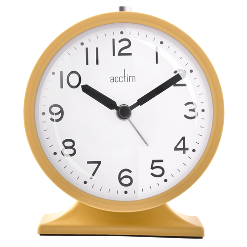 11cm Penny Mustard Yellow Analogue Alarm Clock By ACCTIM