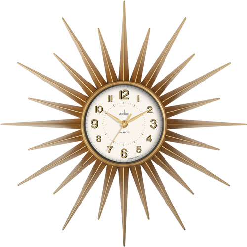43cm Stella Gold Starburst Wall Clock By ACCTIM
