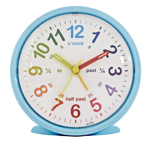 11cm Lulu Blue Time Teaching Silent Analogue Alarm Clock By ACCTIM image