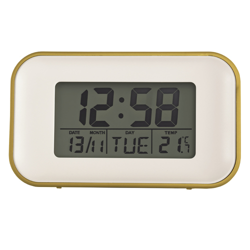 6cm Alta Mustard Reflective LCD Digital Alarm Clock By ACCTIM