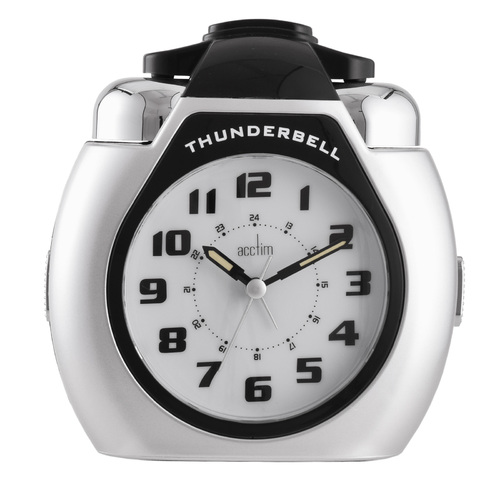 15cm Thunderbell Silver Xl Super Loud Bell Analogue Alarm Clock By ACCTIM image