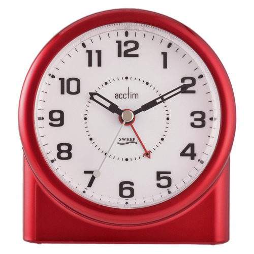 12cm Central Red Smartlite Silent Analogue Alarm Clock By ACCTIM image