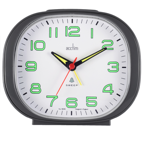 10cm Avery Grey Silent Analogue Alarm Clock By ACCTIM image