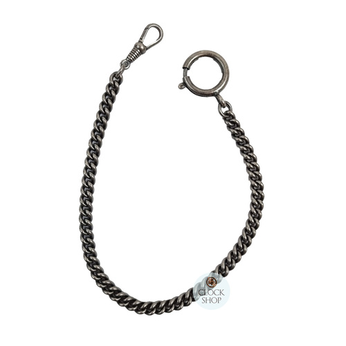 Rhodium Plated Antique Look Pocket Watch Chain 25cm By CLASSIQUE image