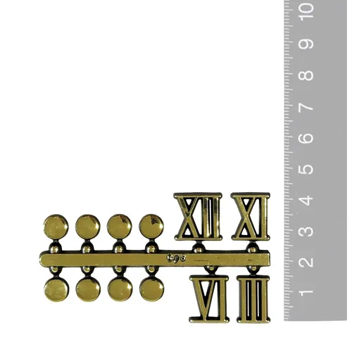 15mm Gold Roman Numerals & Dots (3/6/9/12) image