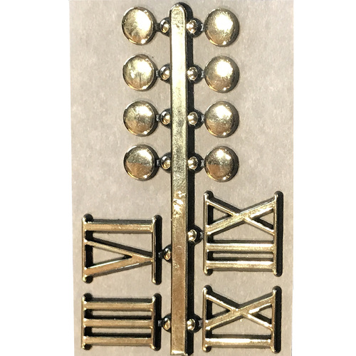 19mm Gold Roman Numerals & Dots (3/6/9/12) image