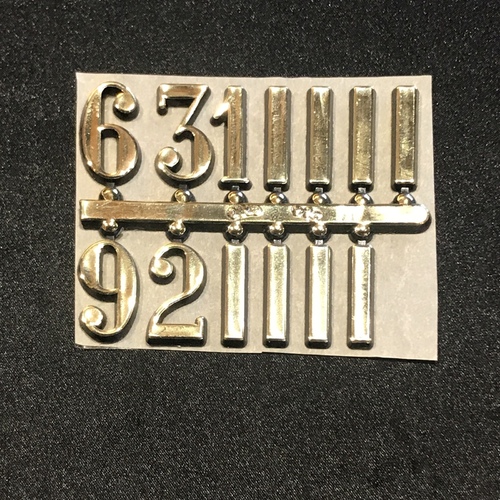 Gold Arabic Numerals 3/6/9/12 With Dashes 19mm