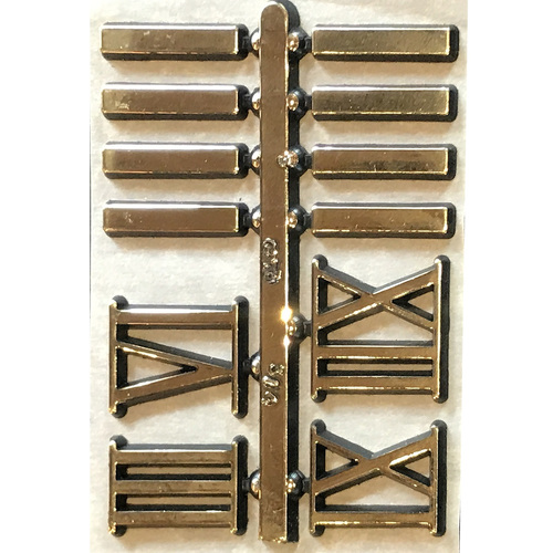 19mm Gold Roman Numerals & Dashes (3/6/9/12) image