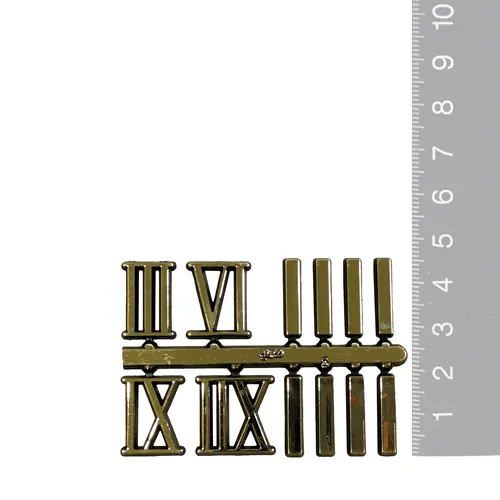 19mm Gold Roman Numerals & Dashes (3/6/9/12) image