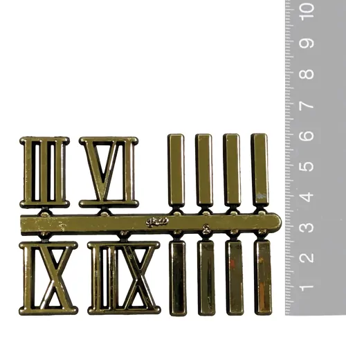 25mm Gold Roman Numerals & Dashes (3/6/9/12) image
