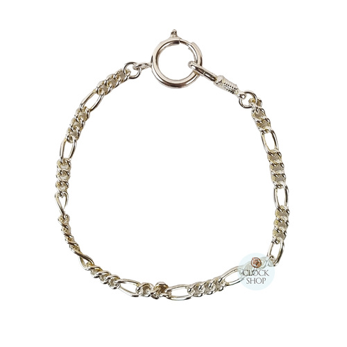 Silver Plated Figaro Pocket Watch Chain 25cm By CLASSIQUE image