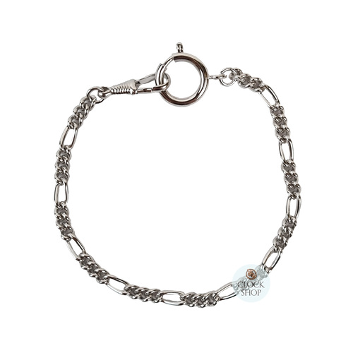 Rhodium Plated Figaro Pocket Watch Chain 25cm By CLASSIQUE image