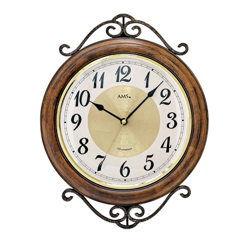 37cm Antique Style Round Wall Clock With Westminster Chime By AMS