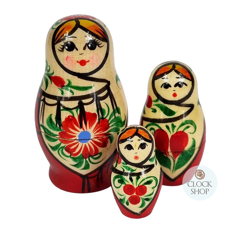 Kirov Russian Dolls- White Scarf & Red Dress 7cm (Set Of 3)
