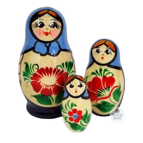 Kirov Russian Dolls- Blue Scarf & Purple Dress 7cm (Set Of 3) image
