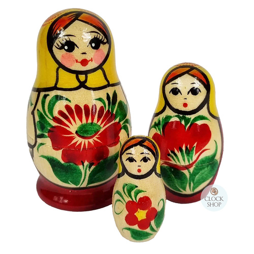 Kirov Russian Dolls- Yellow Scarf & Red Dress 7cm (Set Of 3)
