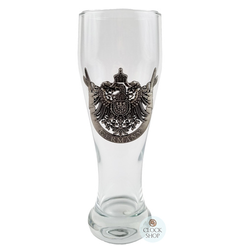 Metal German Crest Large Wheat Beer Glass 0.5L image