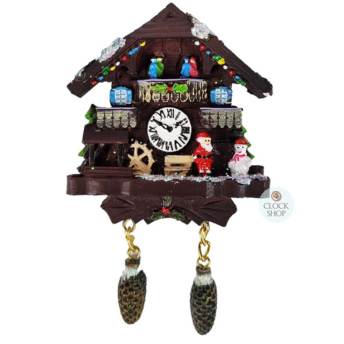 7cm Santa's Chalet Fridge Magnet With Dancers image
