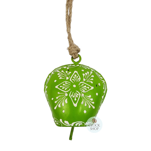 23cm Metal Bell On Rope- Green image