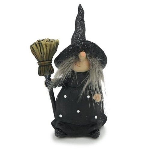 15cm Black Glitter Witch