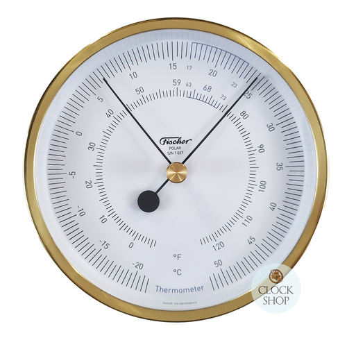 13cm Polished Brass Polar Series Thermometer By FISCHER image
