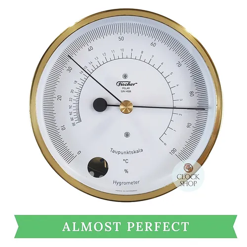 13cm Polished Brass Polar Series Hair Hygrometer By FISCHER (Marked Bezel) image