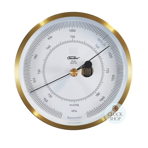 13cm Brushed Brass Polar Series Barometer By FISCHER