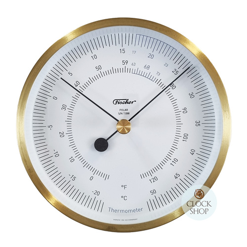 13cm Brushed Brass Polar Series Thermometer By FISCHER