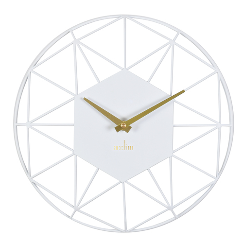 30cm Alva White Metal Wire Wall Clock By ACCTIM