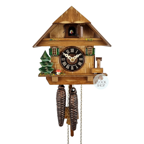 House with Water Trough 1 Day Mechanical Chalet Cuckoo Clock 16cm By ENGSTLER image