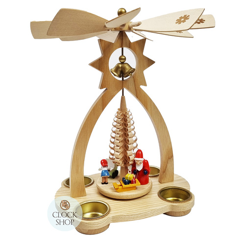 29cm Santa & Presents Christmas Pyramid With Bell By Richard Glässer