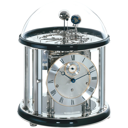 Tellurium II Mantel Clock in Piano Black & Nickel 35cm By HERMLE image