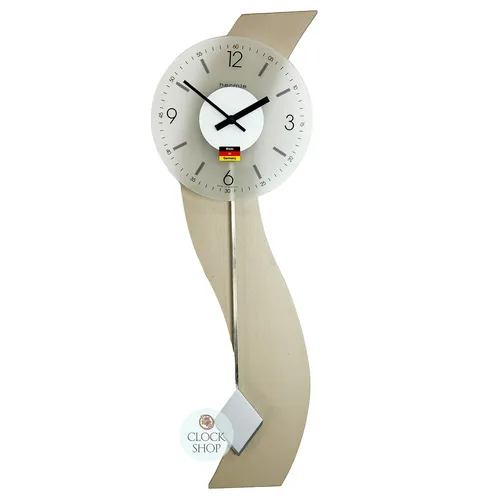70cm Beige Wave Modern Wall Clock With Pendulum By HERMLE image