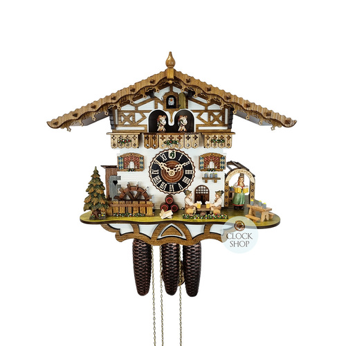 Bavarian Beer Drinkers 8 Day Mechanical Chalet Cuckoo Clock With Dancers 38cm By HÖNES