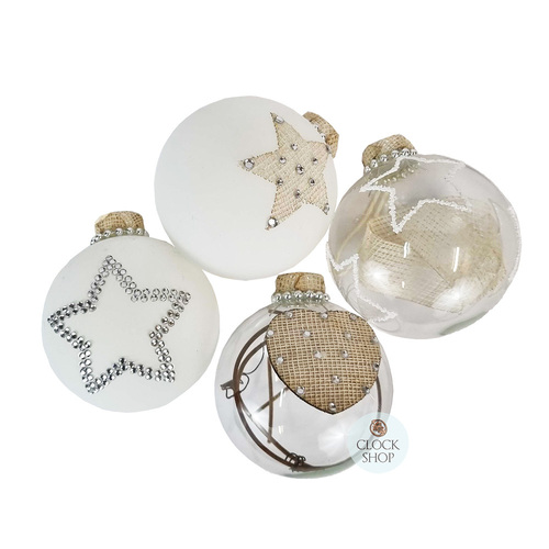 8cm Glass Bauble Hanging Decoration- Assorted Designs