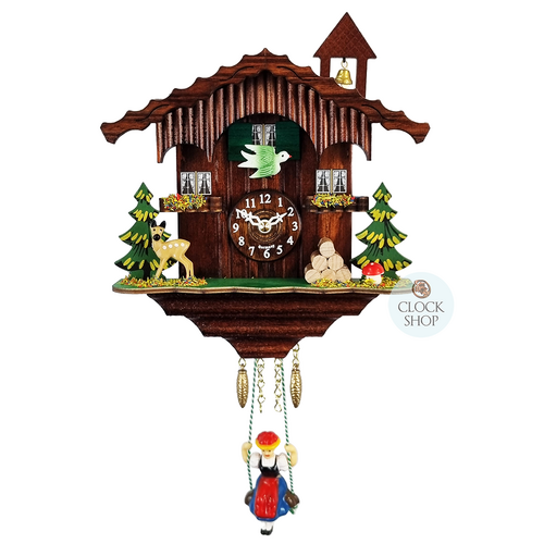 Forest Cabin Battery Chalet Kuckulino With Swinging Doll 19cm By TRENKLE