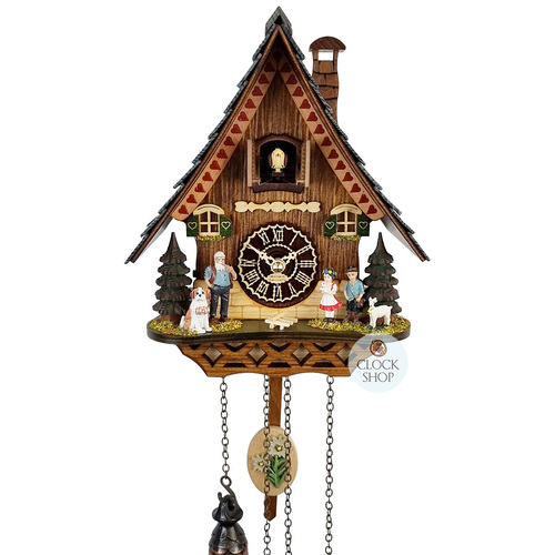 Heidi House Battery Chalet Cuckoo Clock With Curved Roof 25cm By TRENKLE image