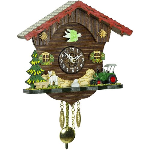 Forest Cabin Battery Chalet Kuckulino With Tractor & Goat 15cm By TRENKLE image