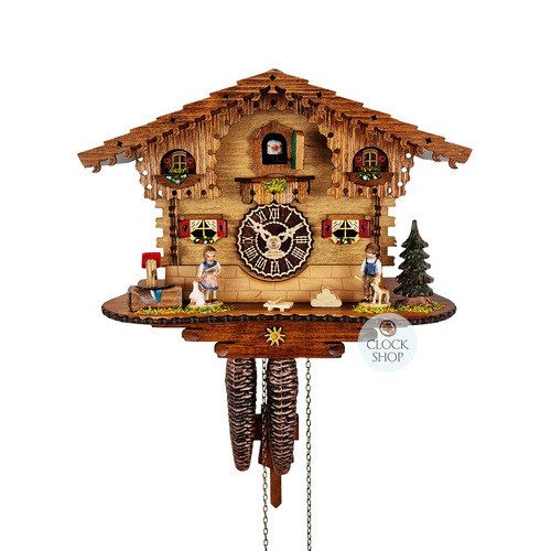 Children & Geese 1 Day Mechanical Chalet Cuckoo Clock 22cm By TRENKLE