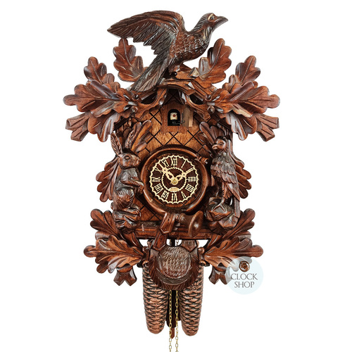 Before The Hunt 8 Day Mechanical Carved Cuckoo Clock 42cm By TRENKLE