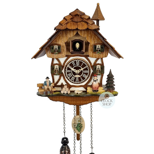 Grandma & Grandpa Battery Chalet Cuckoo Clock 28cm By TRENKLE