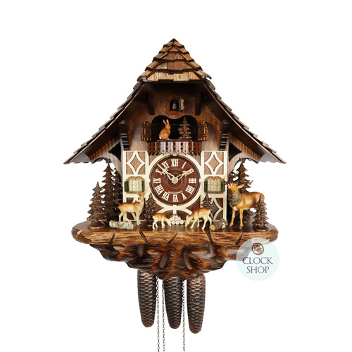 Grazing Deer 8 Day Mechanical Chalet Cuckoo Clock 47cm By SCHWER image