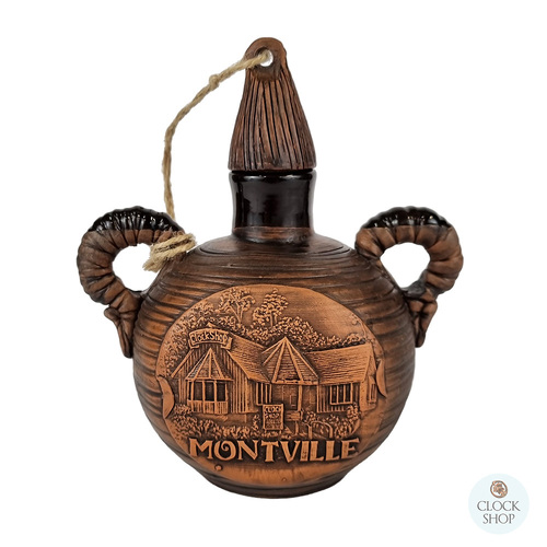 Medieval Style Ceramic Bottle With Clock Shop Montville Logo 0.4L