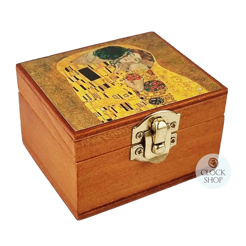 Wooden Hand Crank Music Box- The Kiss By Klimt (Beethoven- Fur Elise)